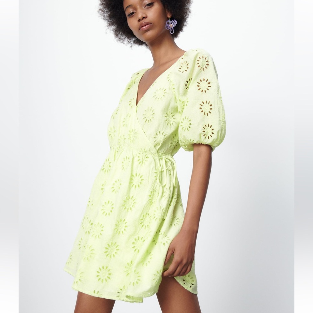 Zara Openwork Embroidered Dress